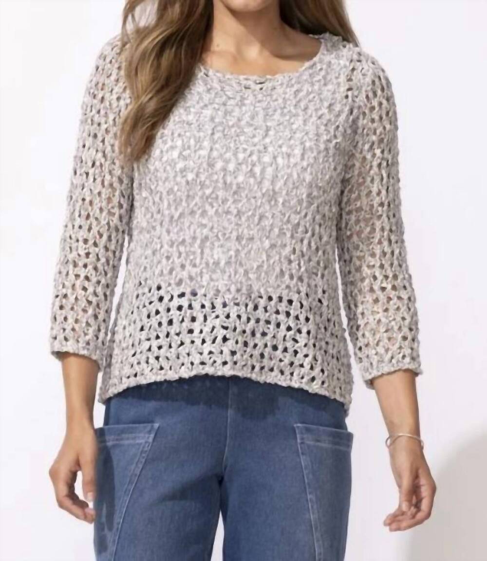 NEW ESCAPE BY HABITAT sea salt knit easy pullover sweater in gray